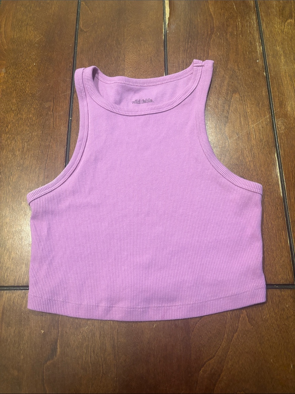 wild fable Pink Ribbed Cropped Tank Top